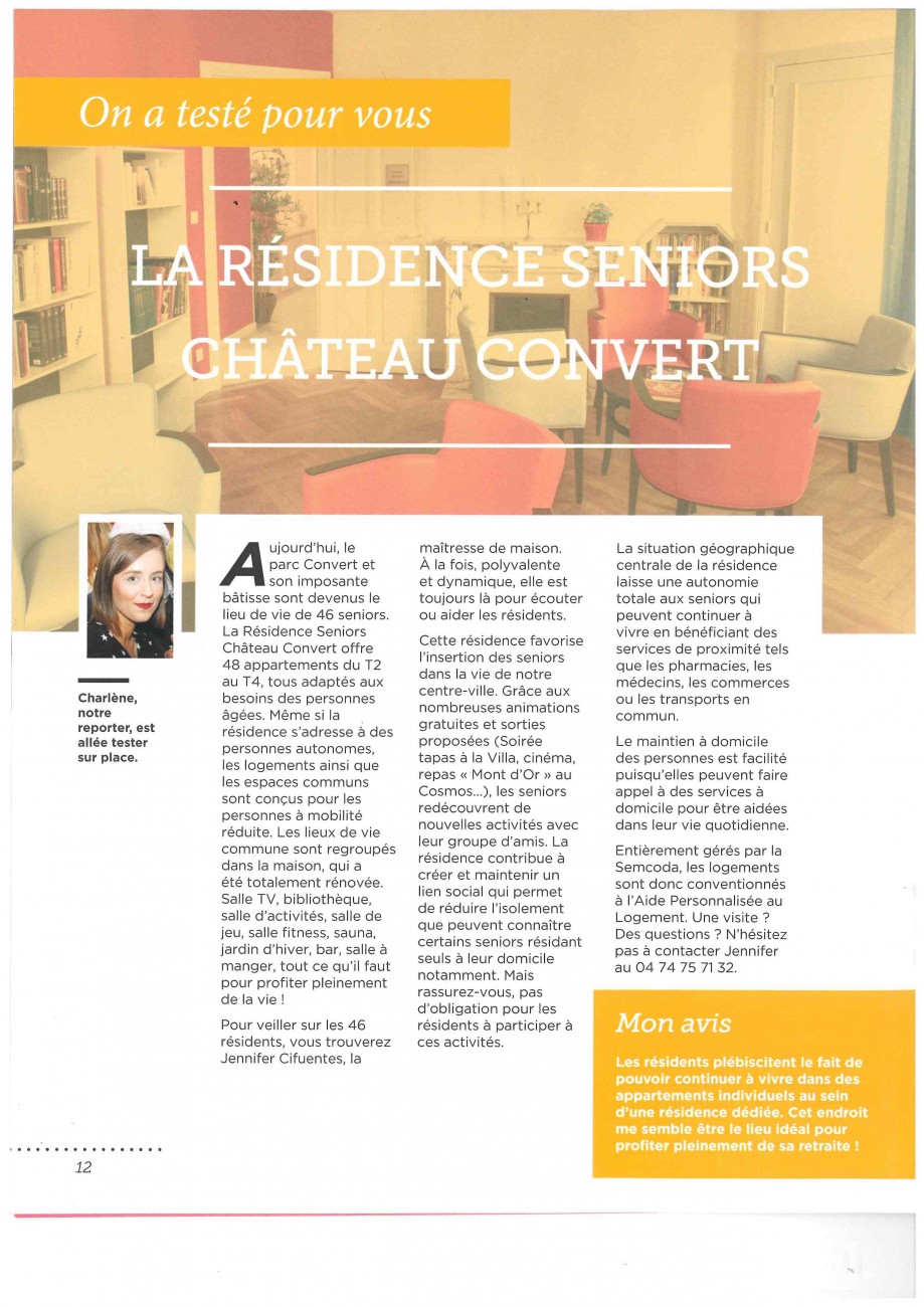 Article de presse Château Convert